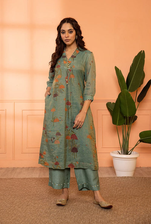 BEAUTIFULL COLLAR KURTI SET