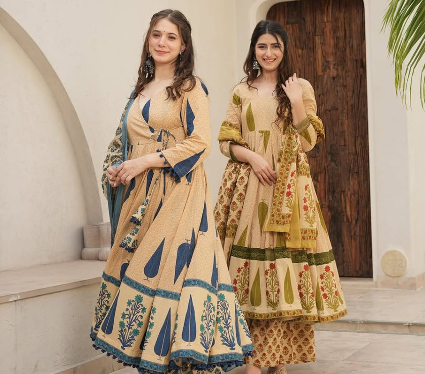 FLORAL PRINT ANARKALI SET