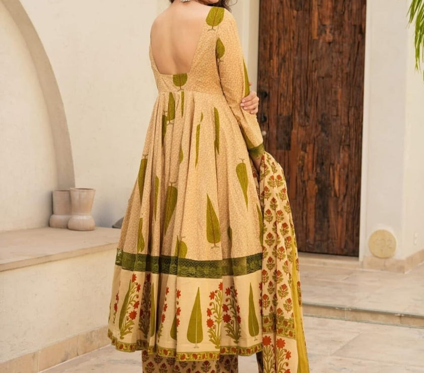 FLORAL PRINT ANARKALI SET