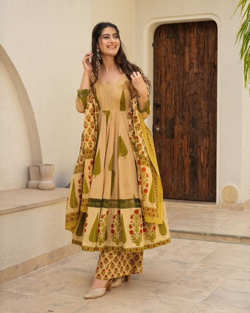 FLORAL PRINT ANARKALI SET