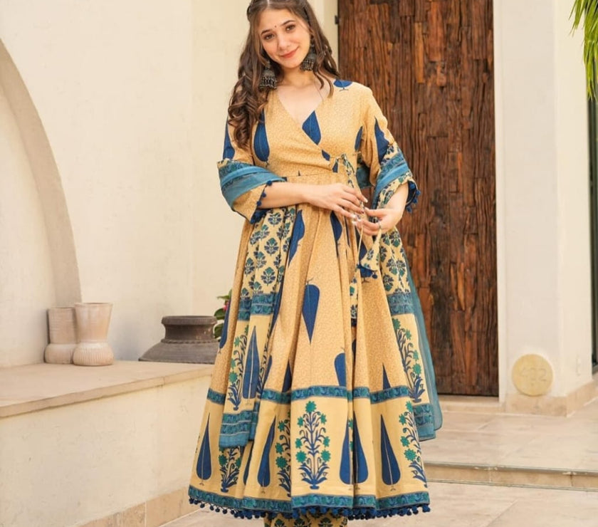 FLORAL PRINT ANARKALI SET