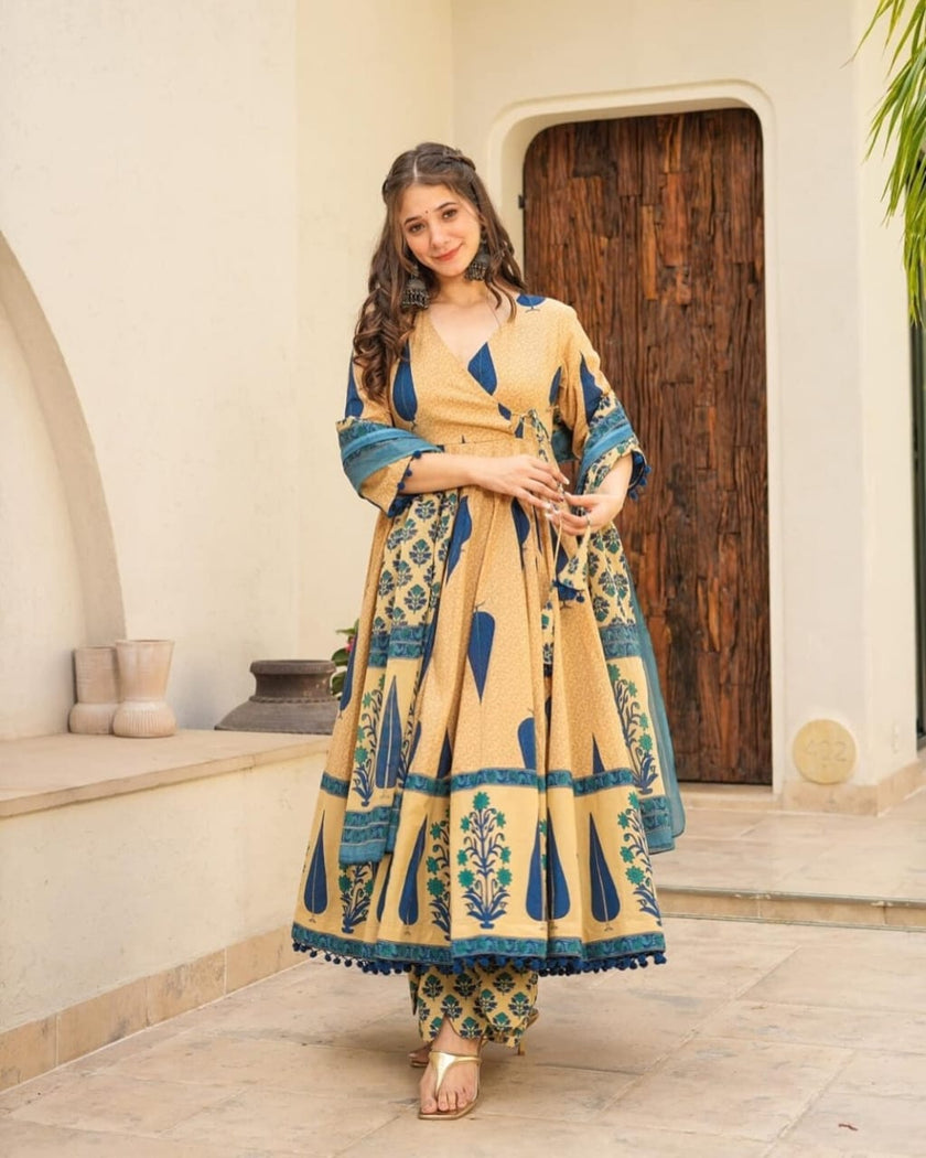 FLORAL PRINT ANARKALI SET