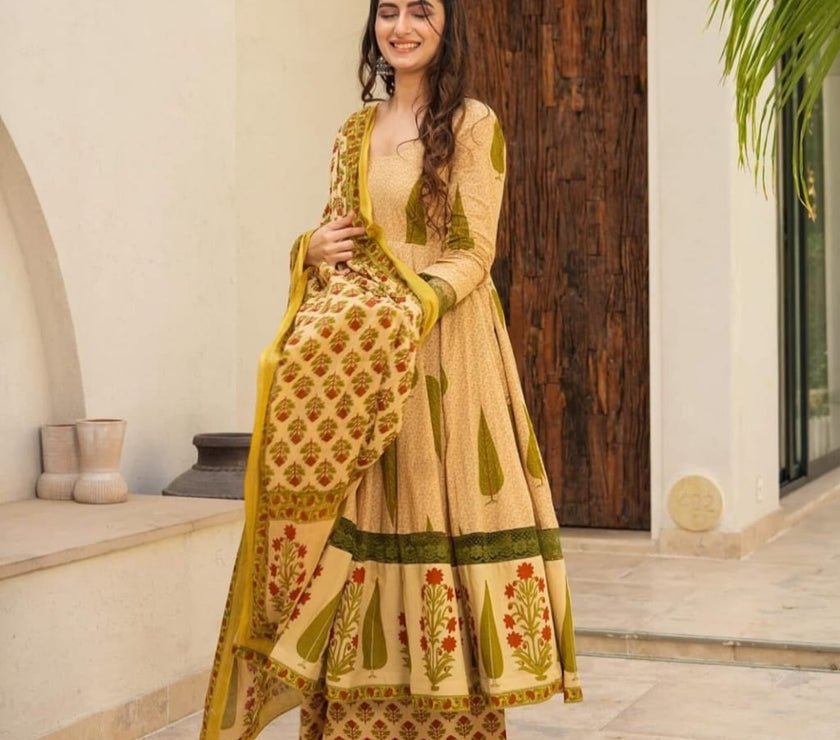 FLORAL PRINT ANARKALI SET