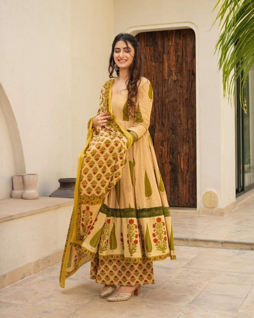 FLORAL PRINT ANARKALI SET