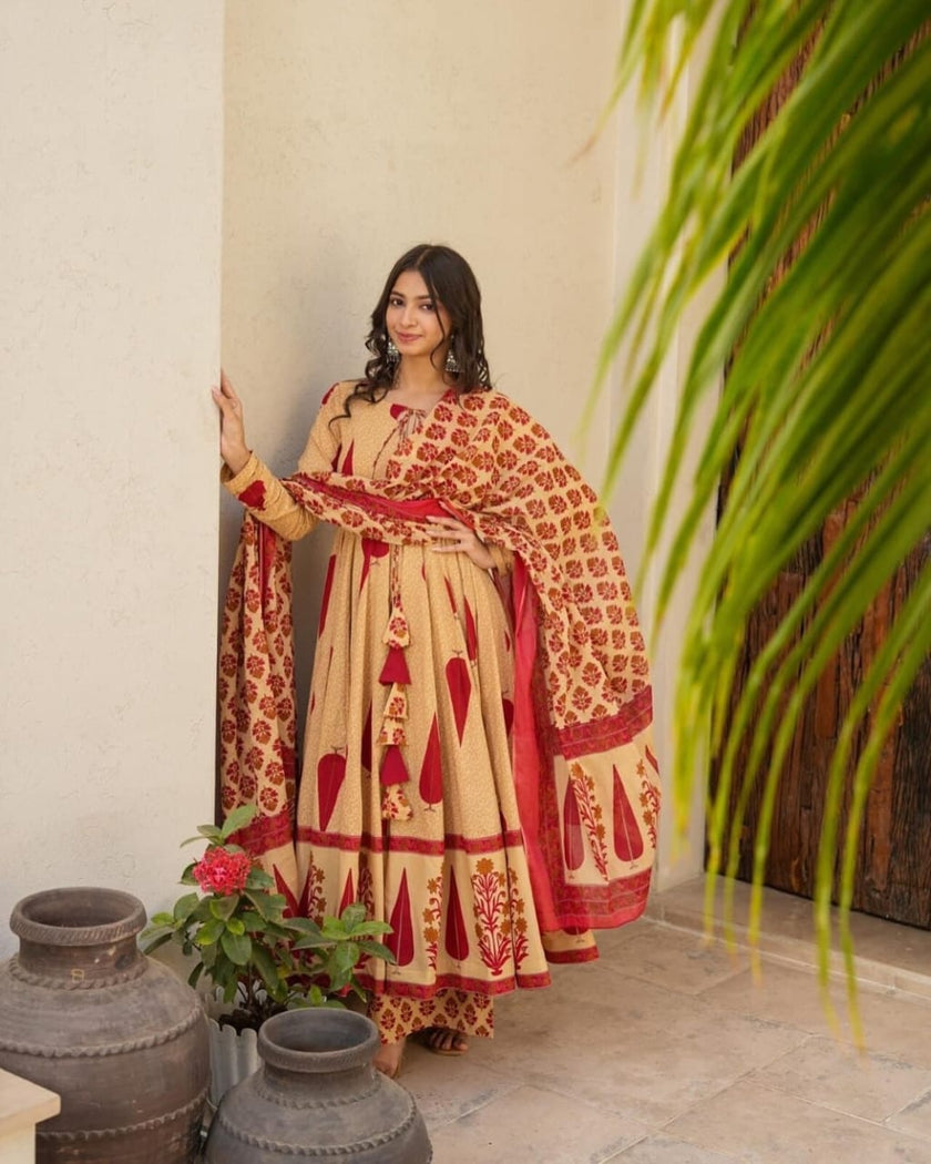 FLORAL PRINT ANARKALI SET