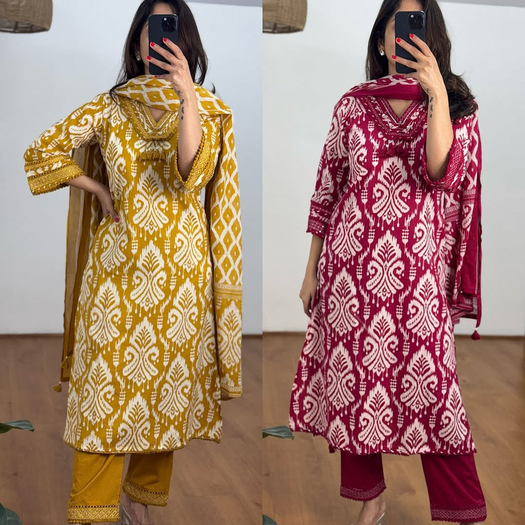 TASSEL AND LACE STYLE KURTA SET